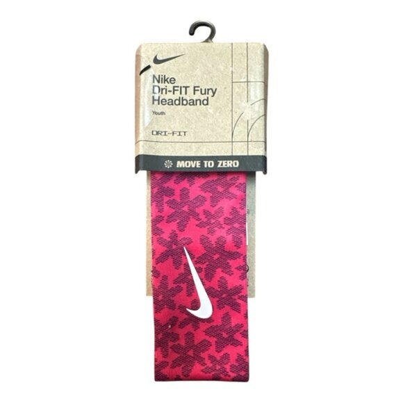 Nike Fury Headband 3.0 Youth Unisex Printed Rush Pink/White - Picture 1 of 4